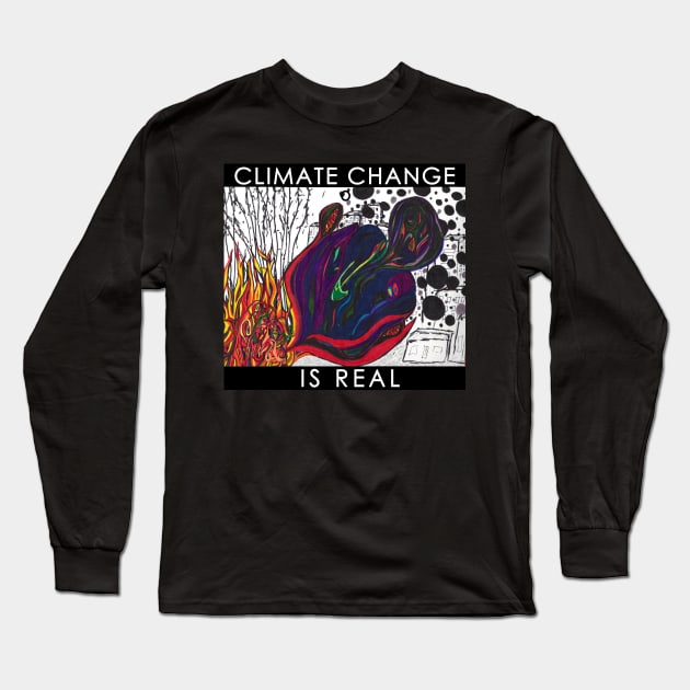 Climate Change is Real Long Sleeve T-Shirt by Go Ask Alice Psychedelic Threads